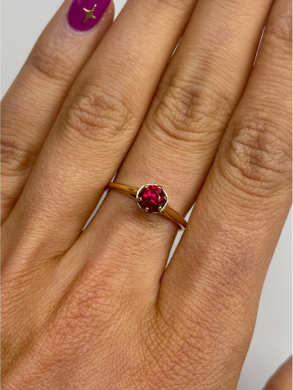 14k Yellow Gold Ruby and Diamond Ring